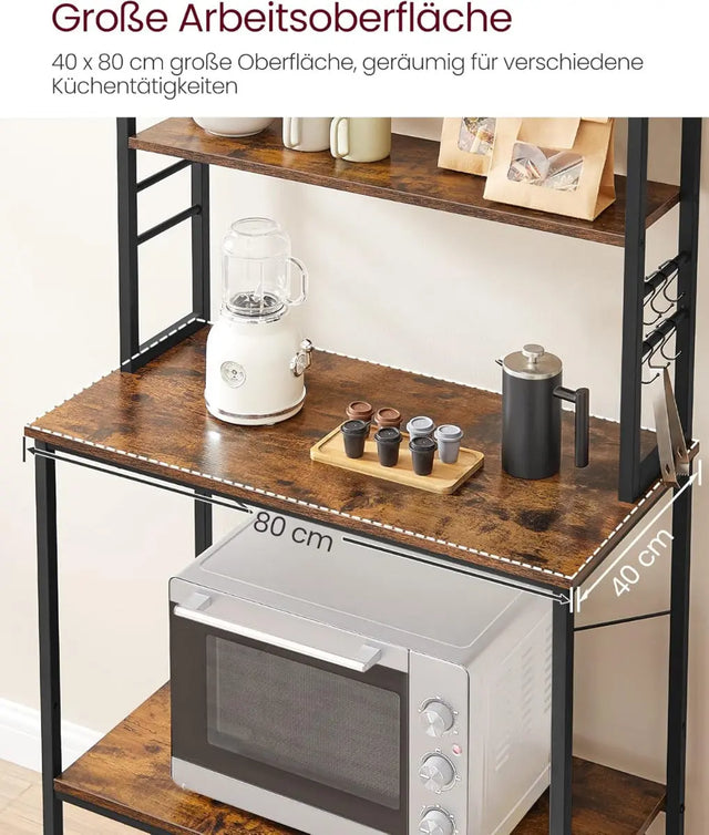 Küchenregal mit 6 Ablagen vintagebraun 60cm breit von Songmics