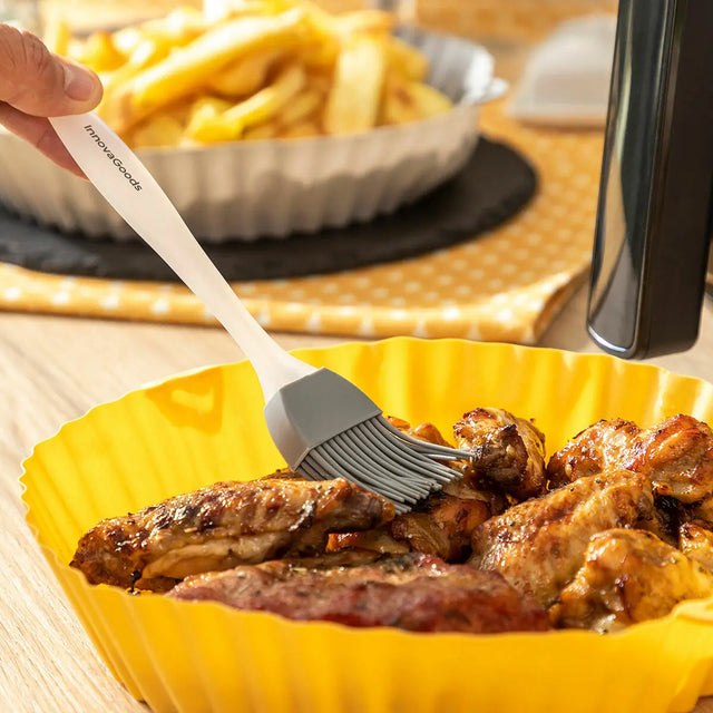 Silikonkörbe für Heissluftfritteusen 2er Set mit Bürste von InnovaGoods