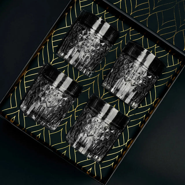 Prestige Whiskeygläser Geschenkset 4er von ROCKS Whiskey Chilling Stones