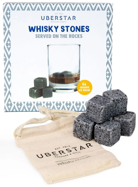 Whisky-Steine 6er-Pack mit Tasche von Uberstar