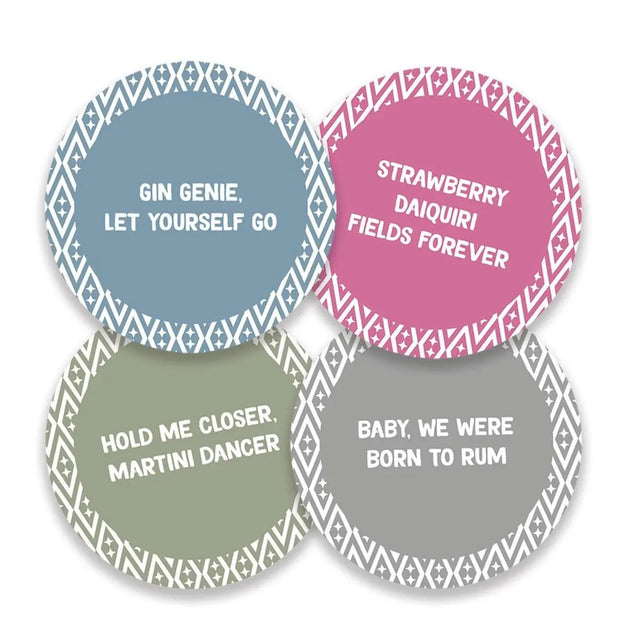 Cocktail Untersetzer Songlyrics 4er-Set Volume 2 von Uberstar