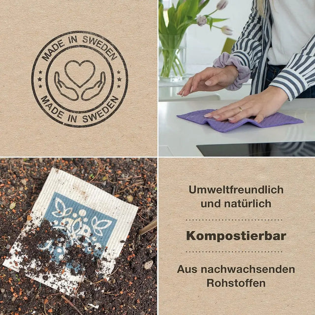 swe.dish Schwammtücher Dots türkis von Sanni Shoo