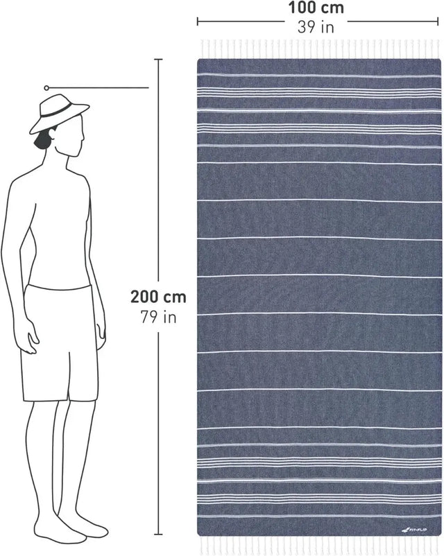 Hamamtuch Baumwolle Recycelt 100x200cm Navy - Sultan von Fit-Flip