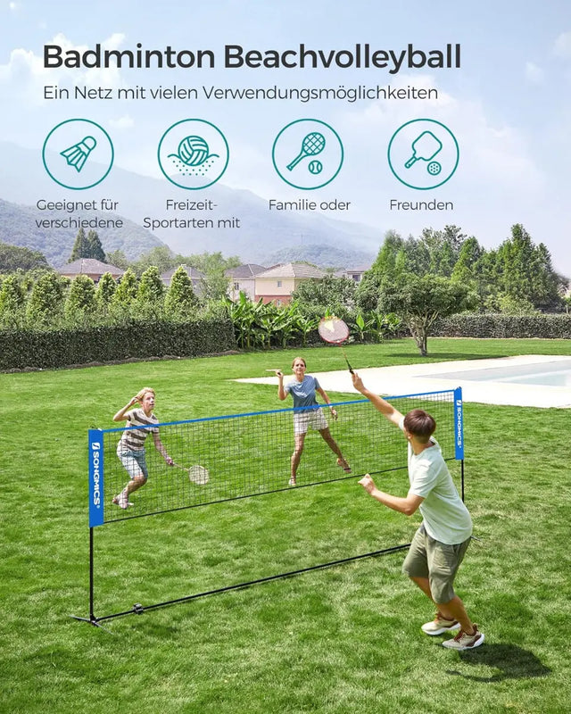 Badminton Netz Set 4 Meter Portabel von Songmics