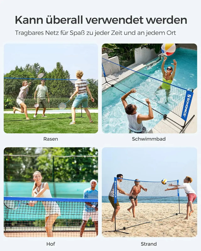 Badminton Netz Set 4 Meter Portabel von Songmics