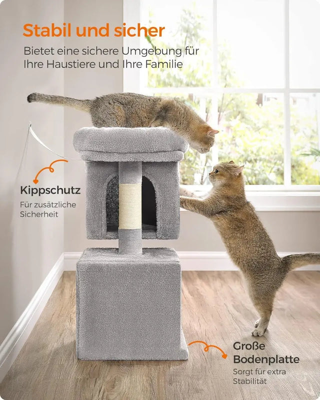 Katzenbaum Klein 67cm Sisalstämme Hellgrau von Songmics