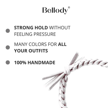 Geflochtene Haargummis Weiss 4er Set von Bellody