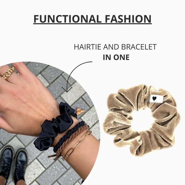 Samt-Scrunchie Beige von Bellody