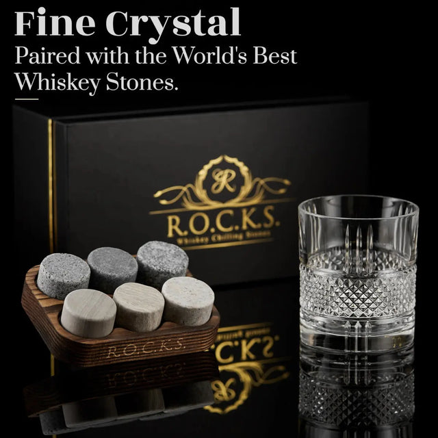 Reserve Whiskeyglas mit Kühlsteinen Geschenkset von ROCKS Whiskey Chilling Stones