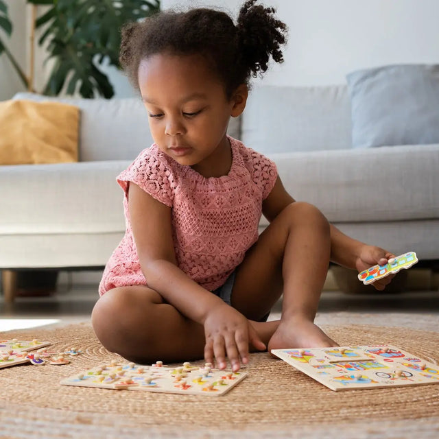 Steckpuzzle 4er Set frühes Lernen Holz von Twiddlers