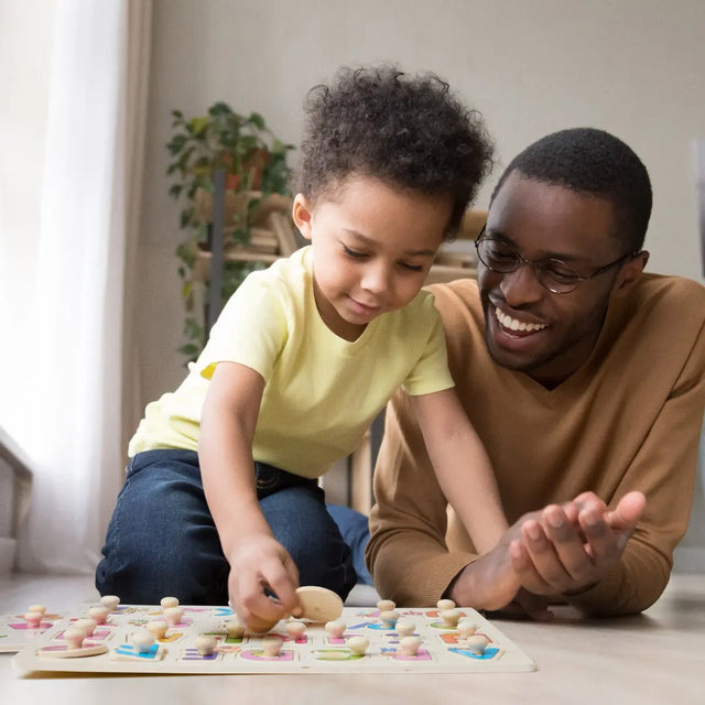 Steckpuzzle 4er Set frühes Lernen Holz von Twiddlers
