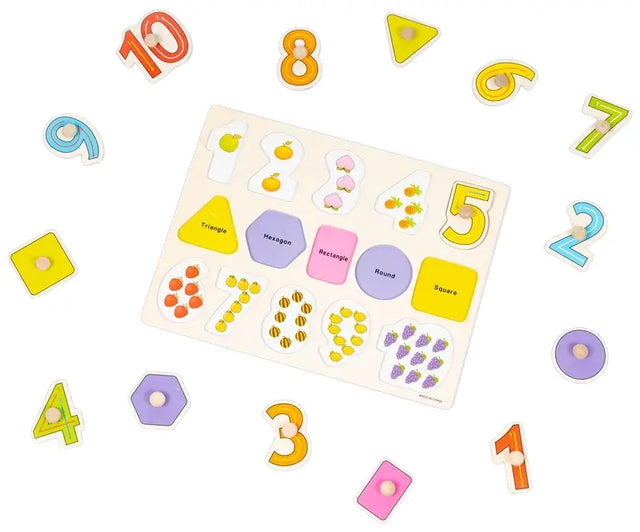 Steckpuzzle 4er Set frühes Lernen Holz von Twiddlers