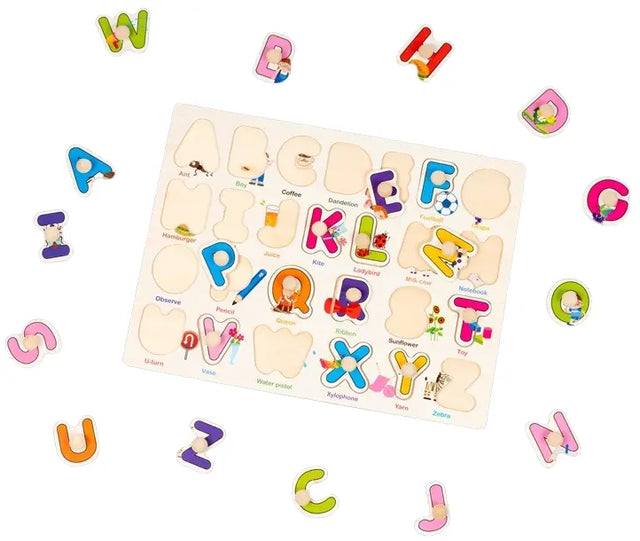 Steckpuzzle 4er Set frühes Lernen Holz von Twiddlers