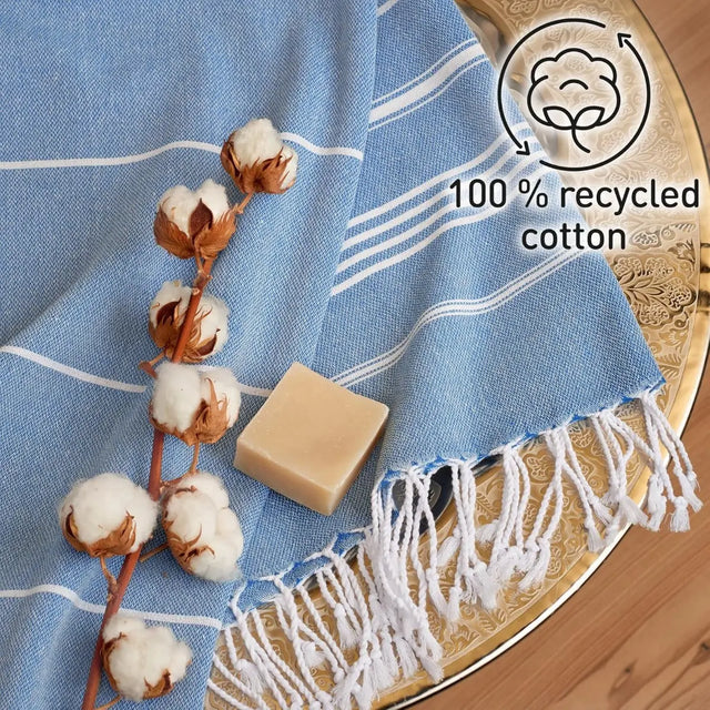 Hamamtuch Baumwolle Recycelt 100x200cm Blue - Sultan von Fit-Flip