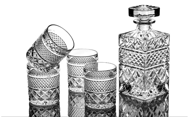 Edler Whiskey Dekanter mit Gläser und Kühlsteinen Geschenkset von ROCKS Whiskey Chilling Stones