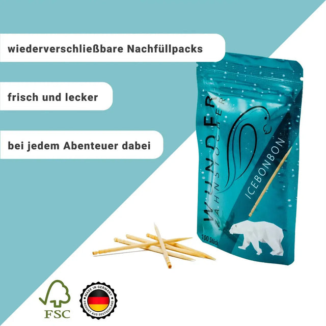 Zahnstocher mit Geschmack Refill Eisbonbon von Wunder Zahnstocher