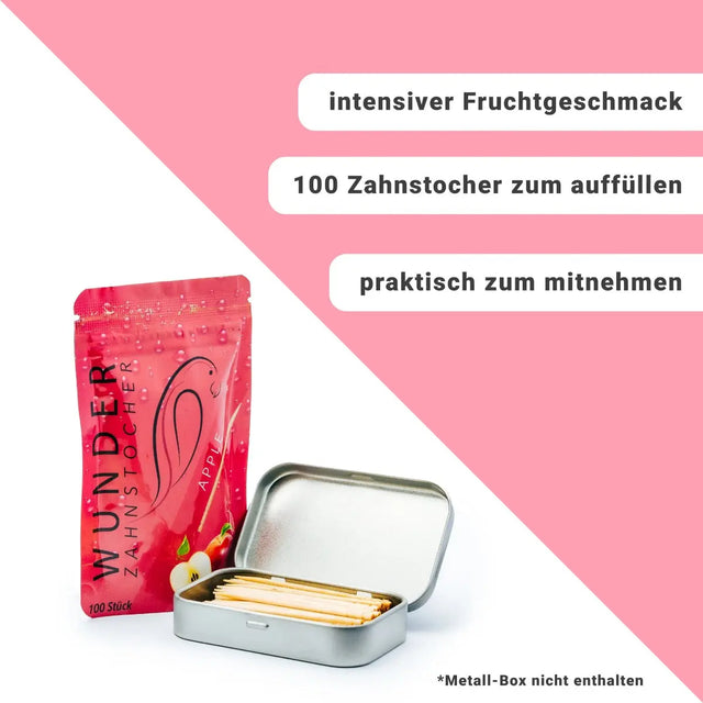 Zahnstocher mit Geschmack Refill Apfel von Wunder Zahnstocher