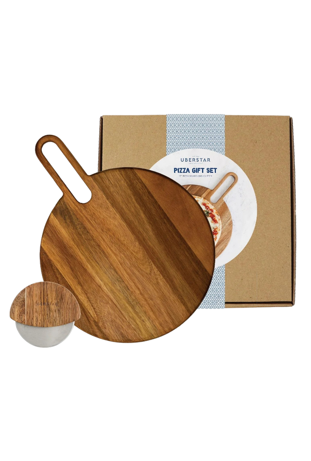 Pizzaschneider Geschenkset natur von Uberstar
