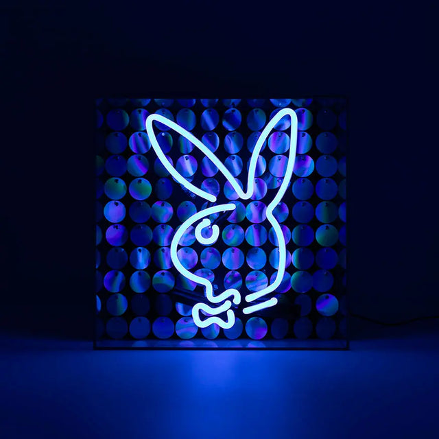 Acryl-Box Neon - Playboy Disco Bunny blau von Locomocean
