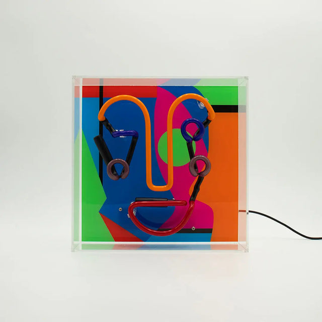 Acryl-Box Neon - Memphis Face von Locomocean