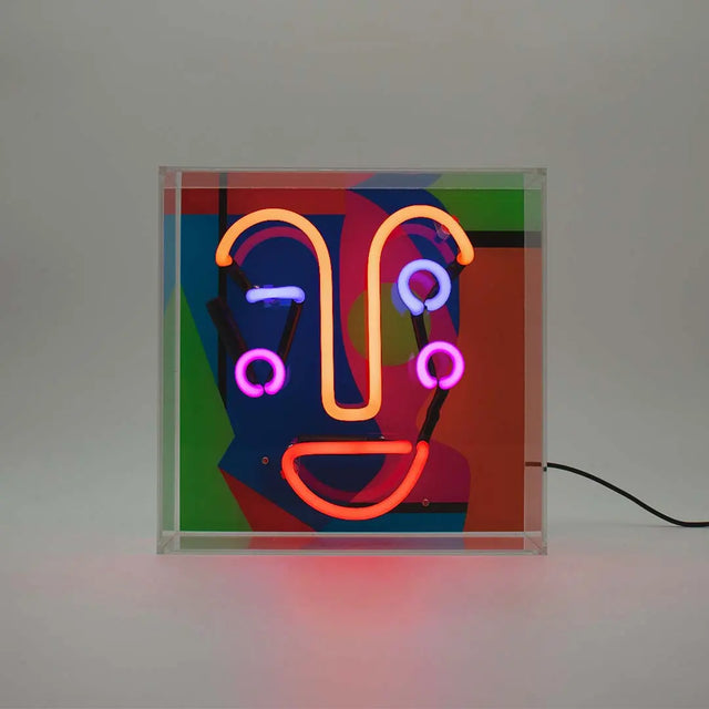 Acryl-Box Neon - Memphis Face von Locomocean