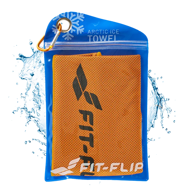 Airflip Towel Kühlhandtuch Mikrofaser mit Tasche 100x30cm Orange von Fit-Flip
