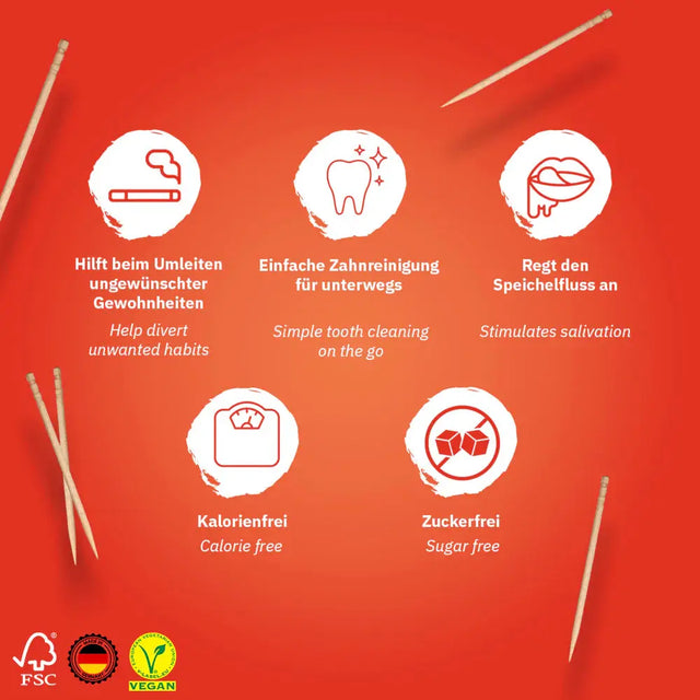 Zahnstocher mit Geschmack Apfel von Wunder Zahnstocher