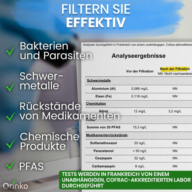 Wasserspender mit Schwerkraftfilter 8.5 L von Orinko