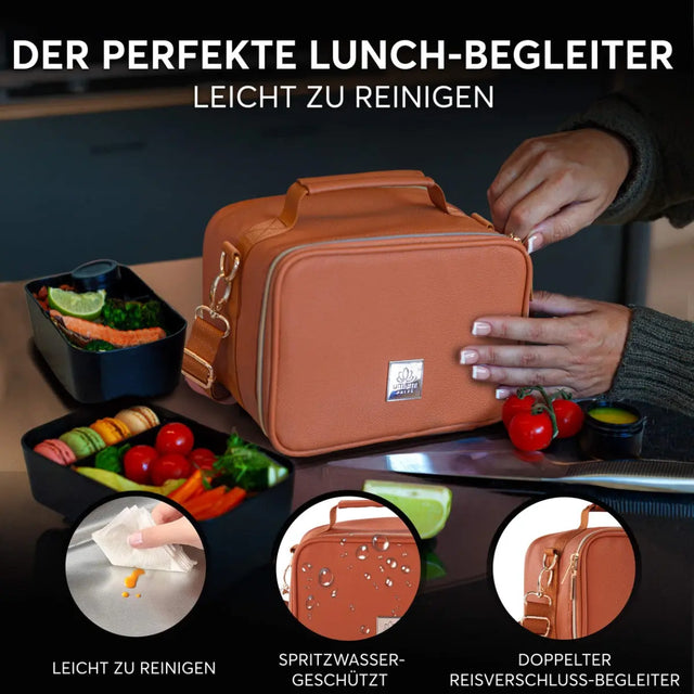 Insulated Lunch Bag Elegant Brown Premium von Umami