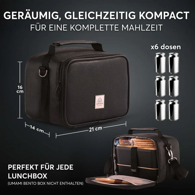Insulated Lunch Bag Deep Black Premium von Umami