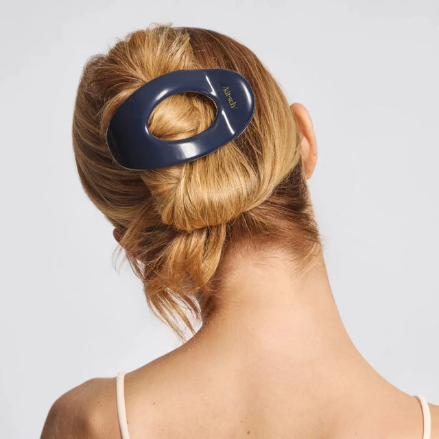 Flache Haarklammer L Blaue Orchidee von Kitsch