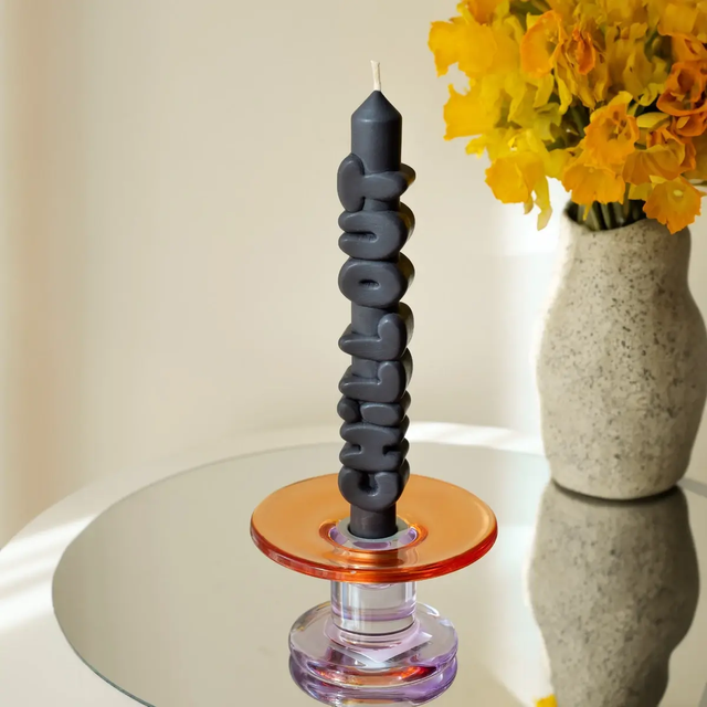 Kerze Taper candle CHILL OUT schwarz von Taper Candles