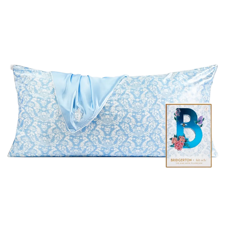 Satin Kissenbezug King Bridgerton Toile de Blue von Kitsch