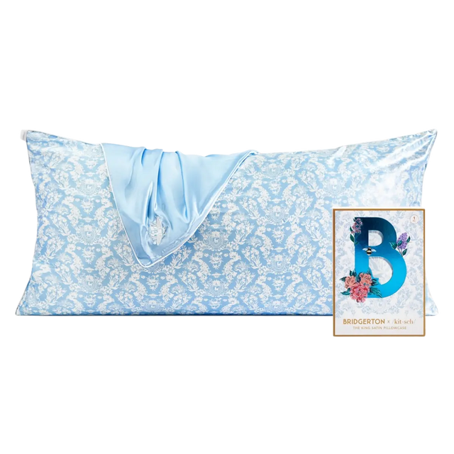 Satin Kissenbezug King Bridgerton Toile de Blue von Kitsch