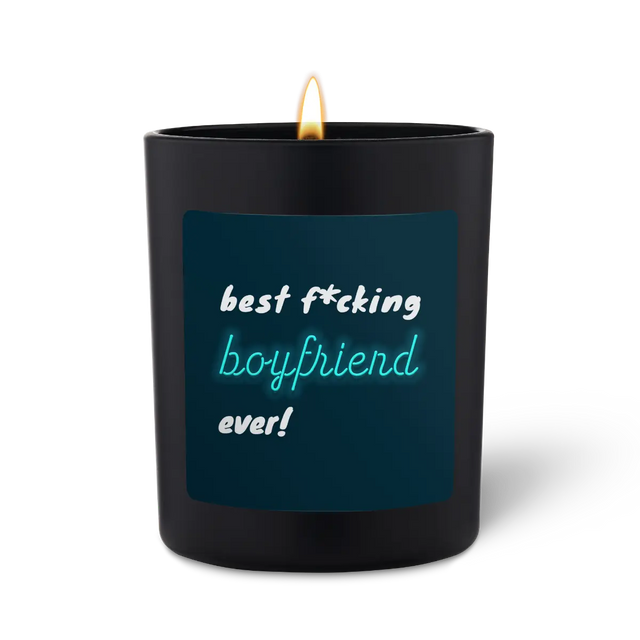 Duftkerze Schwarz Woody best fcking boyfriend ever von ChattyCandles