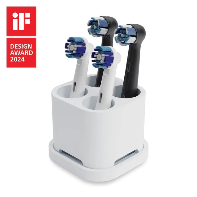 Zahnbürsten- und Aufsteckbürstenhalter 4er Weiss von Qikfresh