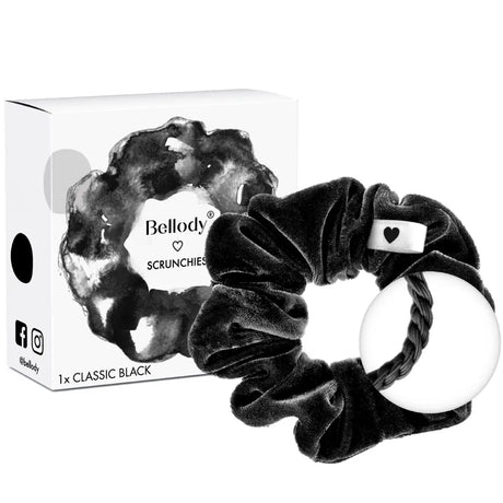 Samt-Scrunchie Schwarz von Bellody