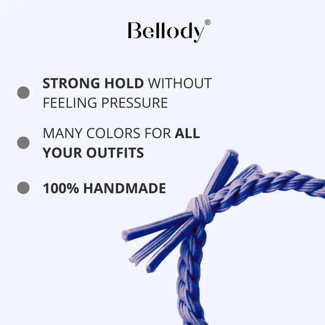 Geflochtene Haargummis Dunkelblau 4er Set von Bellody