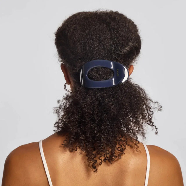 Flache Haarklammer L Blaue Orchidee von Kitsch