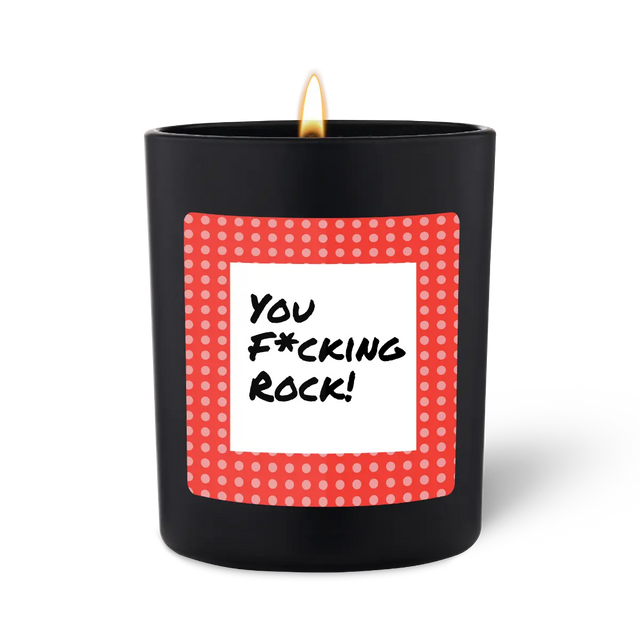 Duftkerze Schwarz Woody You fcking rock von ChattyCandles