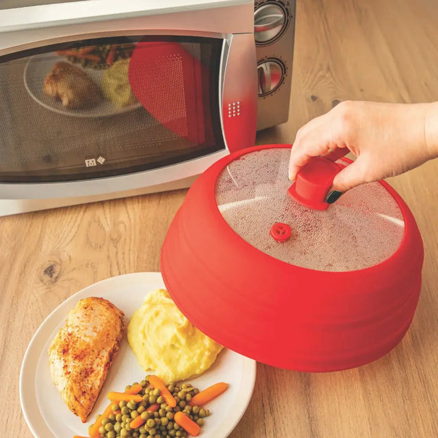 Mikrowellendeckel Abdeckhaube Silikon faltbar schwarz von Mastrad