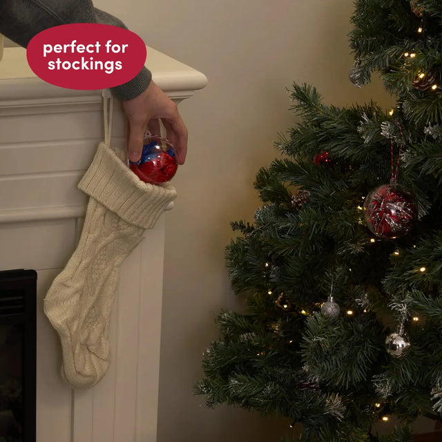 Christbaumkugel 8 cm befüllbar Kunststoff 48 Stück von Twiddlers