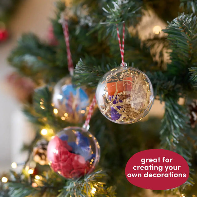 Christbaumkugel 8 cm befüllbar Kunststoff 12 Stück von Twiddlers