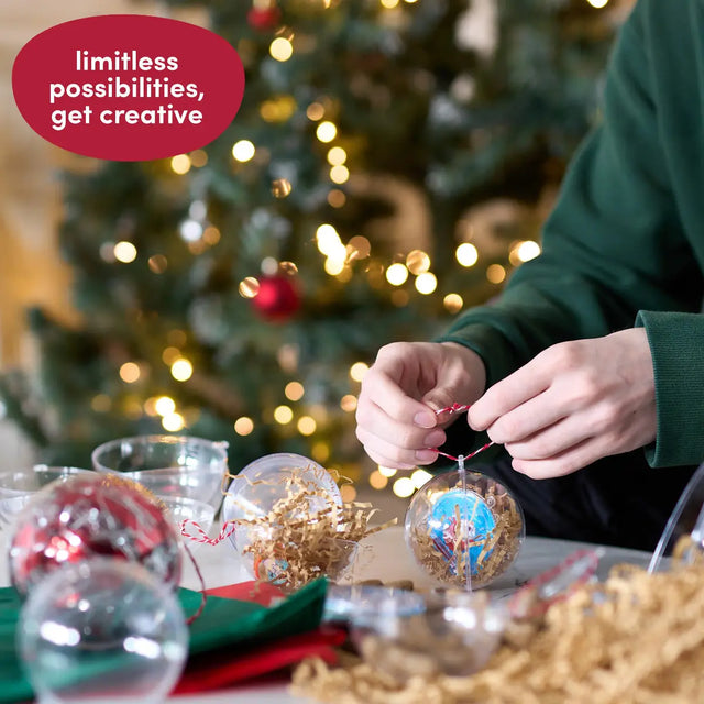 Christbaumkugel 8 cm befüllbar Kunststoff 48 Stück von Twiddlers