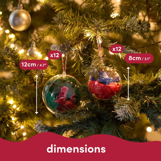 Christbaumkugel füllbar Kunststoff 24 Stück von Twiddlers