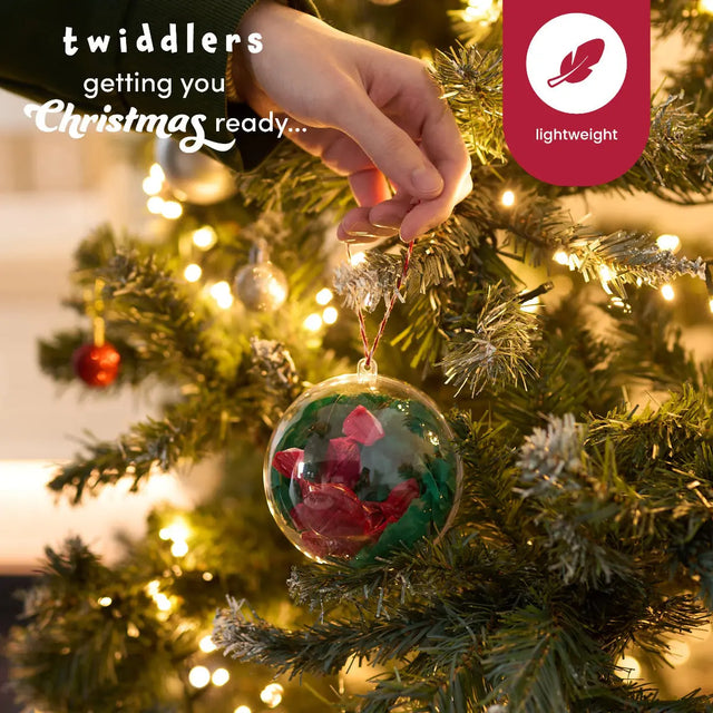 Christbaumkugel 10 cm befüllbar Kunststoff 12 Stück von Twiddlers