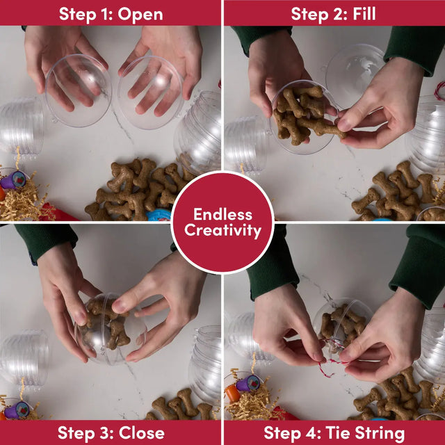 Christbaumkugel 10 cm befüllbar Kunststoff 12 Stück von Twiddlers