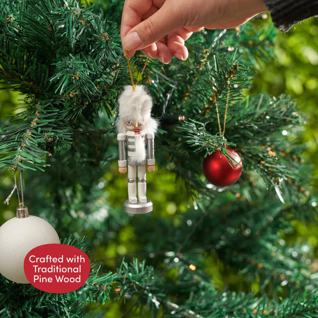 Weihnachts-Nussknacker Soldat Ornament Silber 6 Stück von Twiddlers