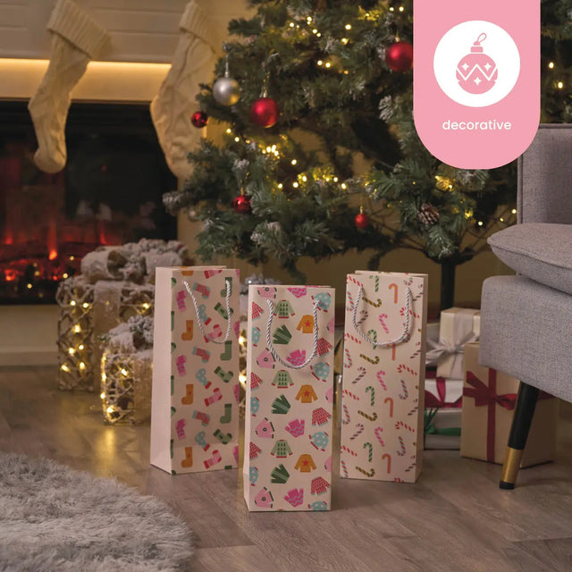 Geschenktasche für Weinflasche Natural Weihnachten 12 Stück von Twiddlers