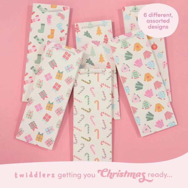 Geschenktasche für Weinflasche Natural Weihnachten 12 Stück von Twiddlers